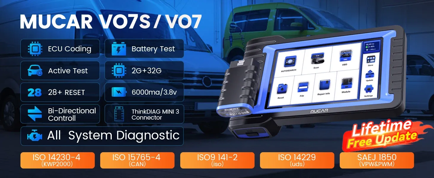 MUCAR VO7S All-System OBD2 Diagnostic Scanner with ECU Coding
