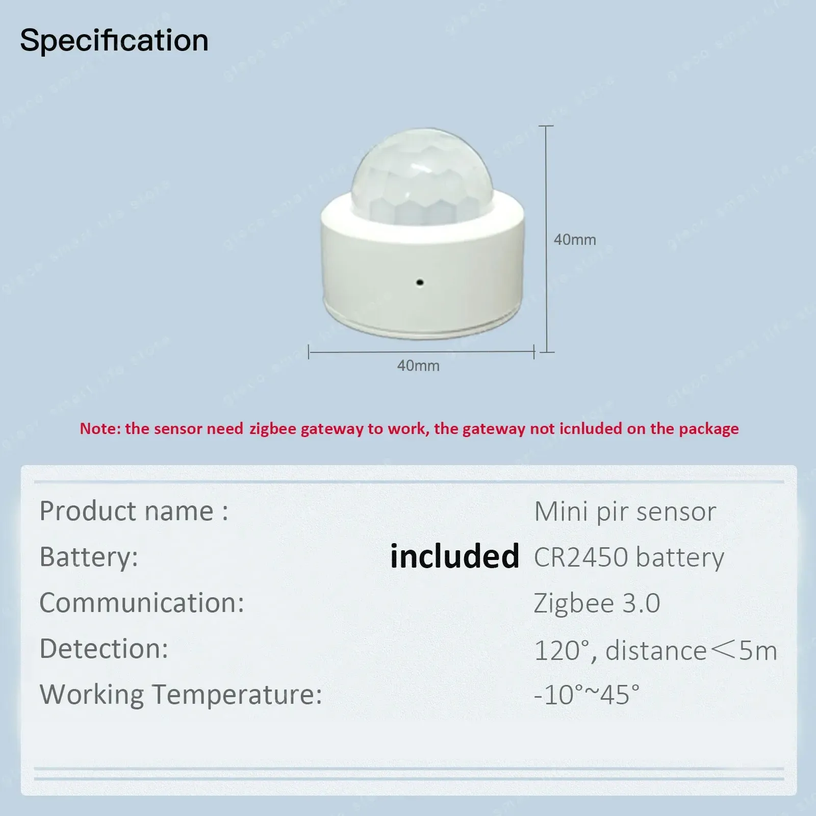 Gleco Zigbee PIR Motion Sensor for Smart Home Automation