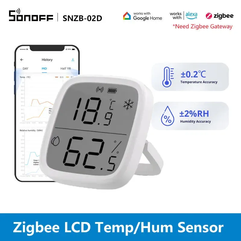 SONOFF SNZB-02D Zigbee LCD Temperature and Humidity Sensor