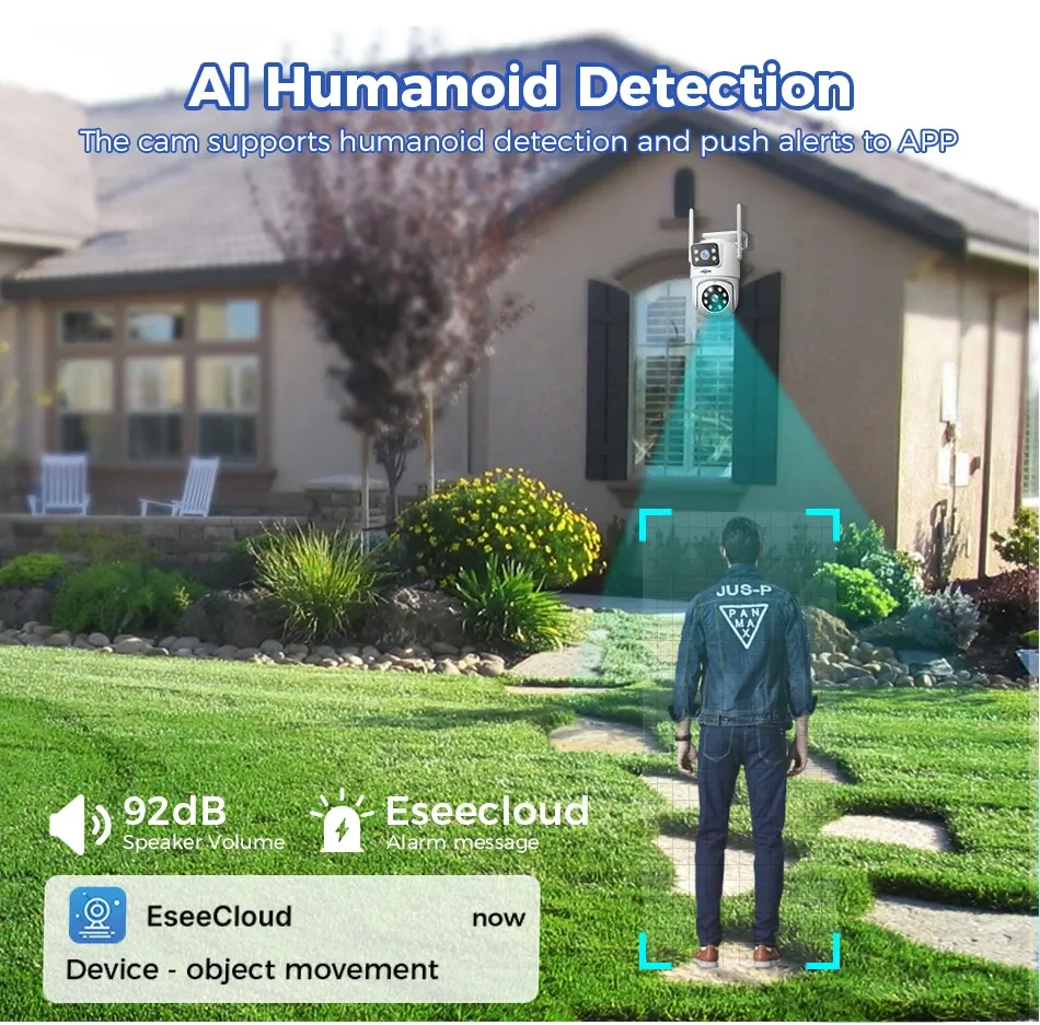 Hiseeu 6MP Dual-Lens WiFi PTZ NVR Security Camera Kit