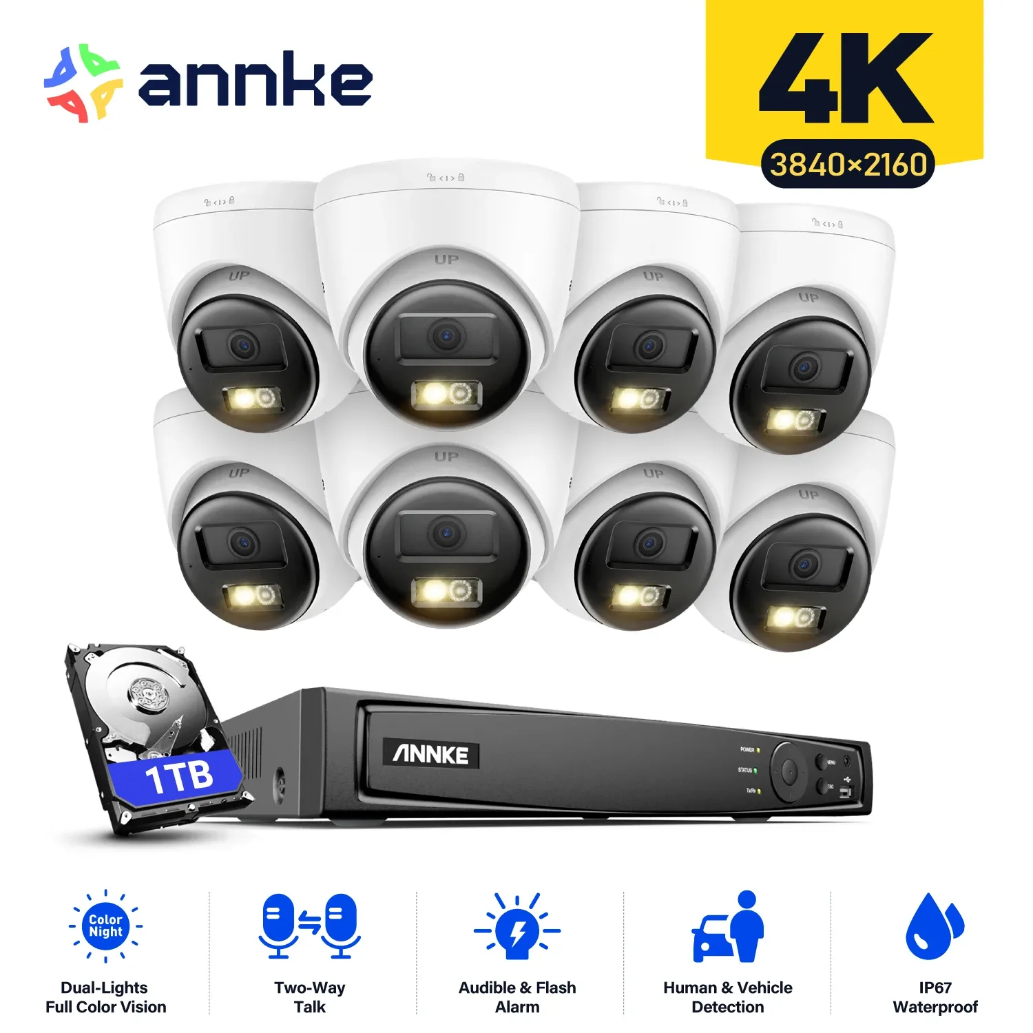 ANNKE 8-Channel 8MP PoE 4K CCTV Security Kit