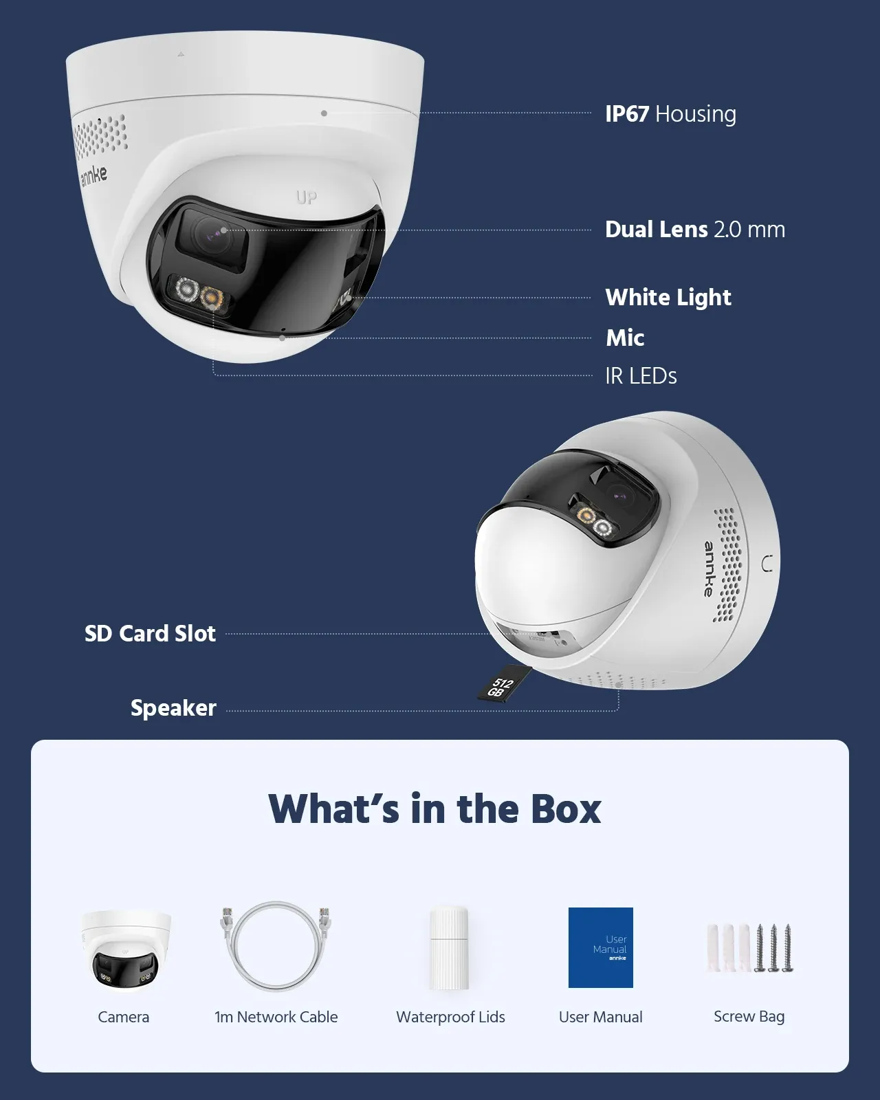 ANNKE 4K Dual-Lens 180° PoE Security Camera Kit