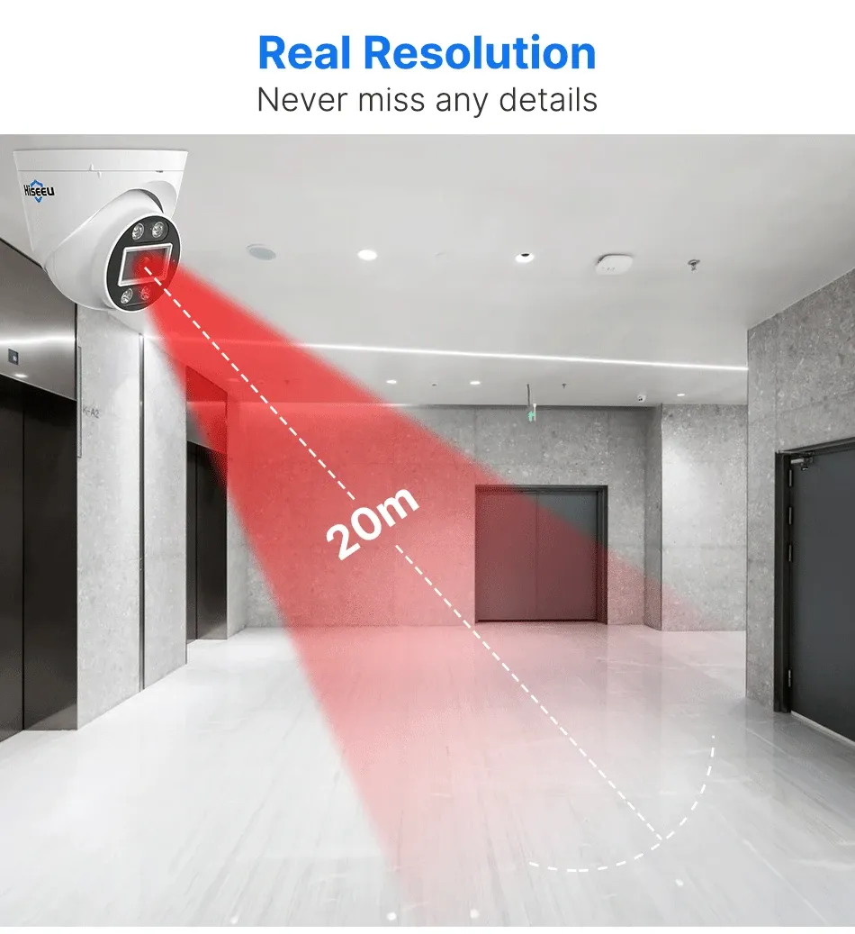 Hiseeu 8MP PoE Dome Security Camera with Face Detection