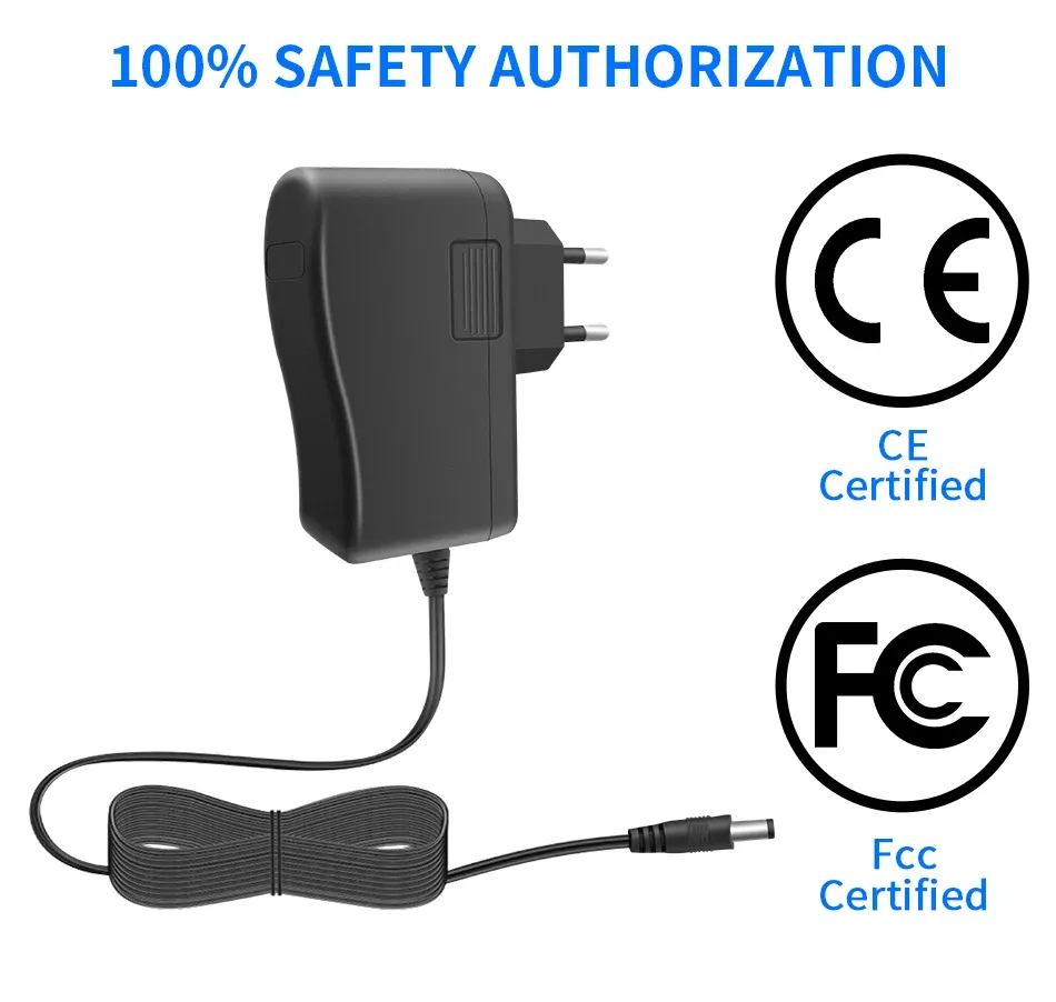 12V 1A CCTV Power Adapter with 10-Foot Cord