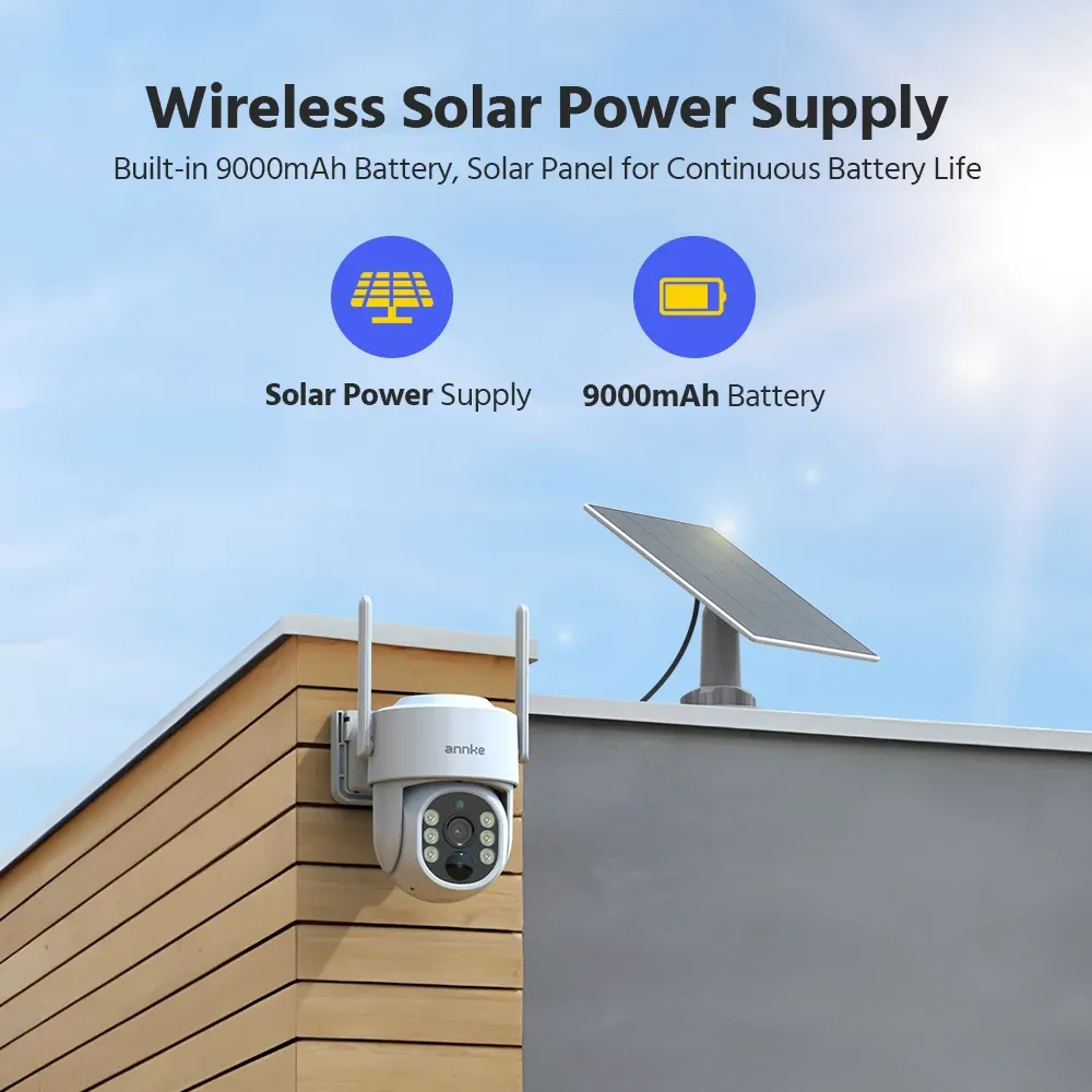 ANNKE 4MP Solar Wireless PT NVR Camera System, 16-Channel