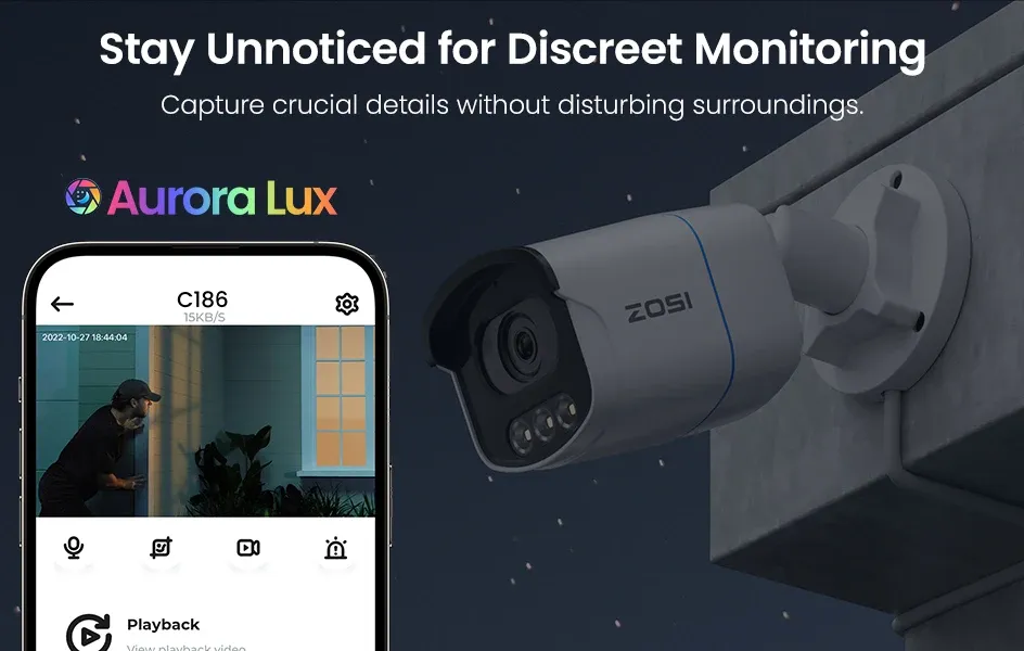 ZOSI 4K PoE 8MP AuroraLux Security Camera System
