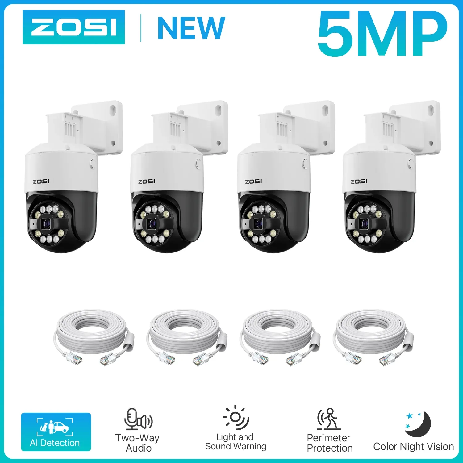 ZOSI 5MP PTZ PoE Add-On Security Camera