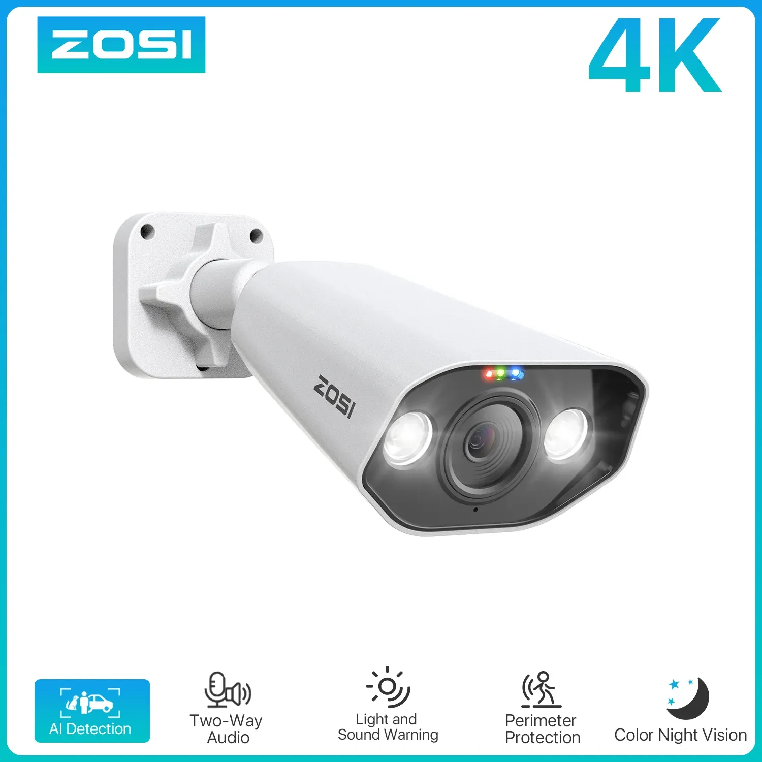 ZOSI C182 4K PoE 8MP Color Night Vision Bullet Camera