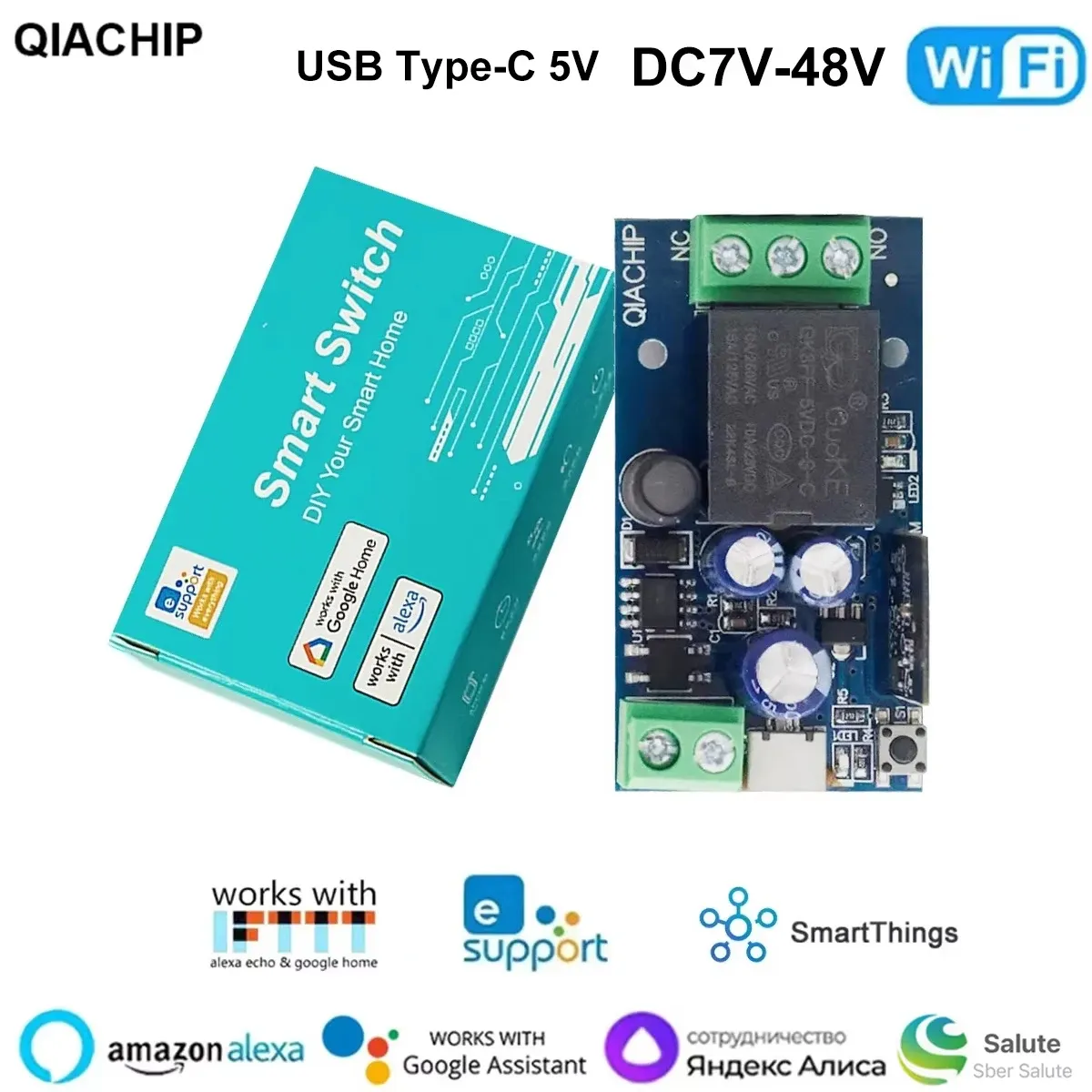 EWelink DC Smart WiFi Relay Switch, 1-Channel Alexa Control