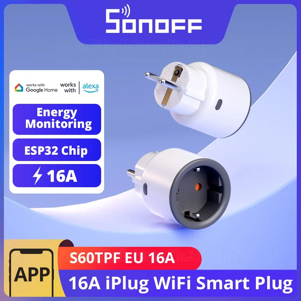 SONOFF S60 EU 16A Wi‑Fi Smart Socket with Power Monitoring
