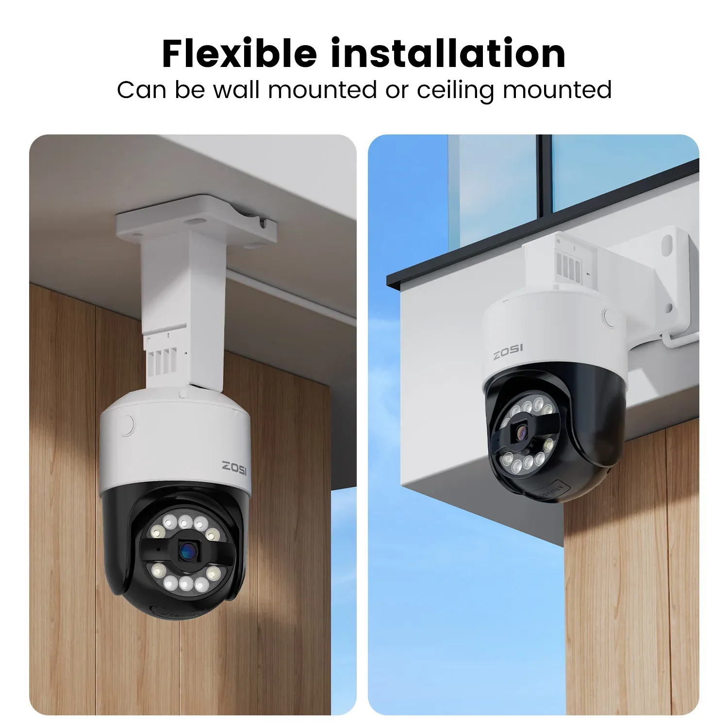 ZOSI C296 4K PoE PTZ Outdoor AI Security Camera
