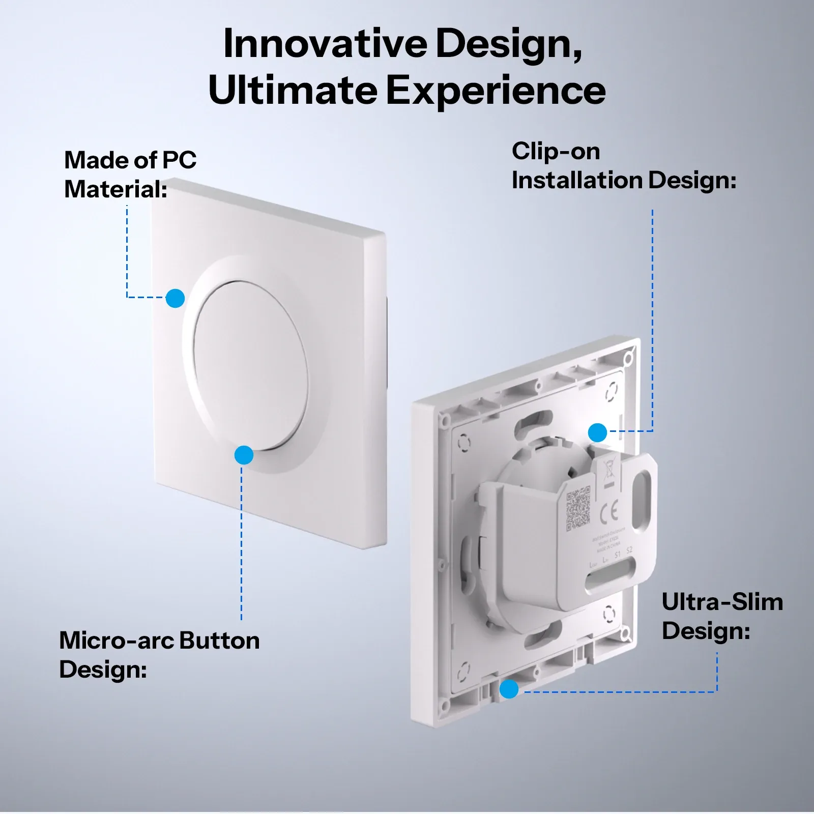 SONOFF E1GSL Ultra-Slim Wall Switch Enclosure for ZBMINIL2