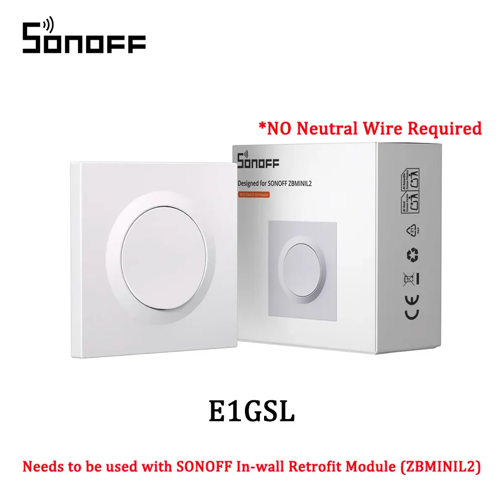 SONOFF E1GSL Ultra-Slim Wall Switch Enclosure for ZBMINIL2