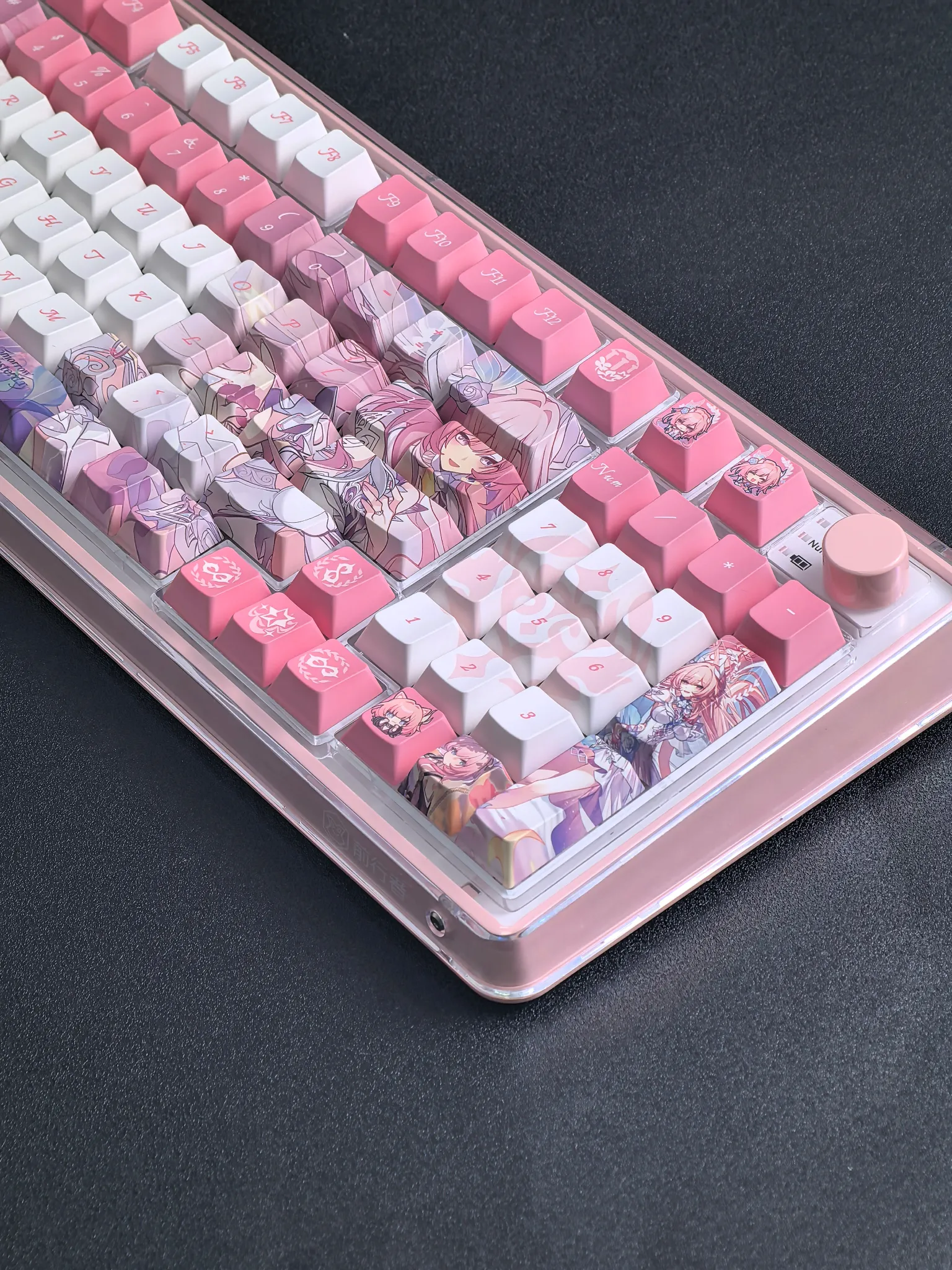 MAIMOOO Honkai Cyrene Pink PBT Anime Keycap Set, 124 Keys