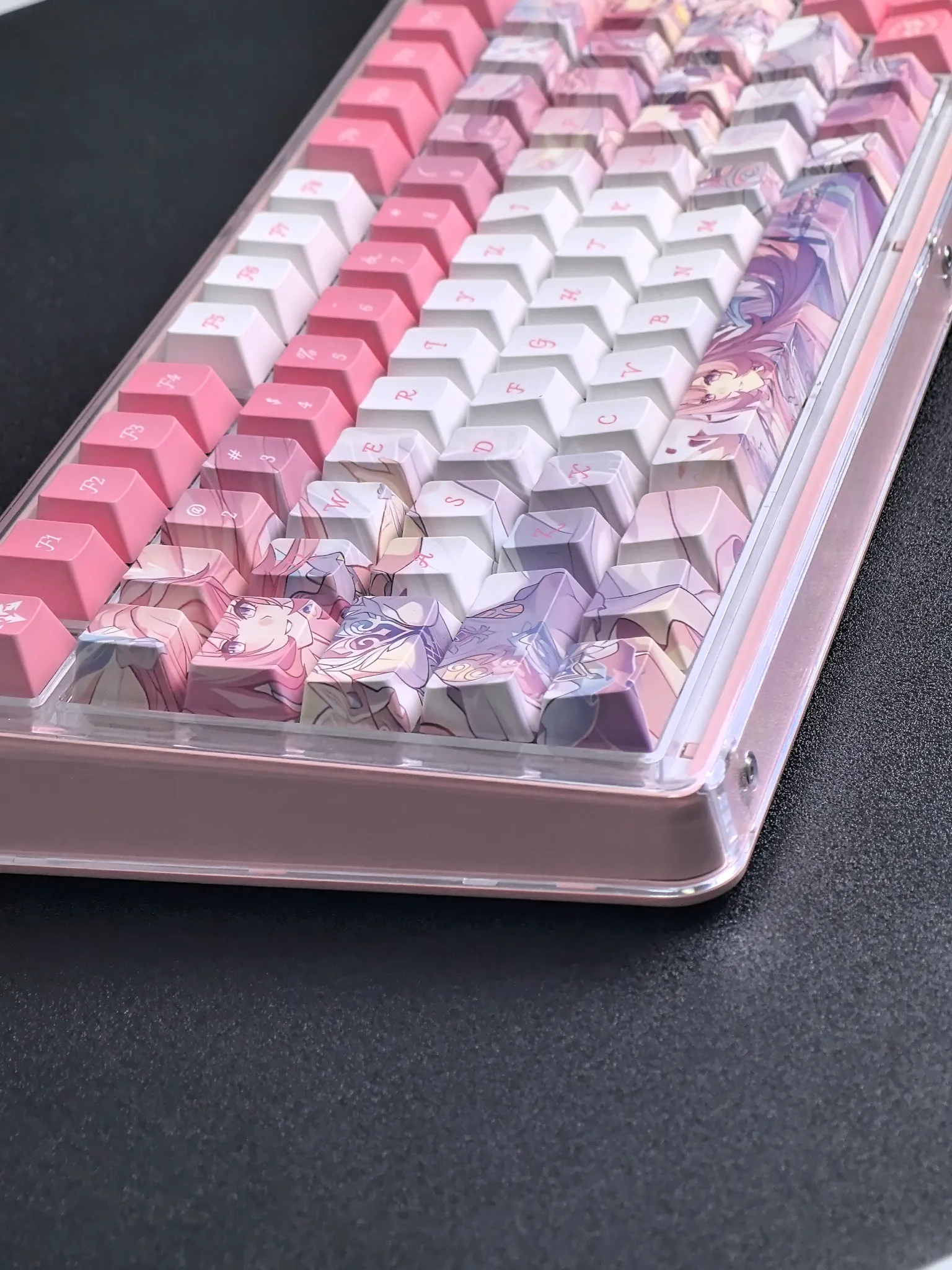 MAIMOOO Honkai Cyrene Pink PBT Anime Keycap Set, 124 Keys