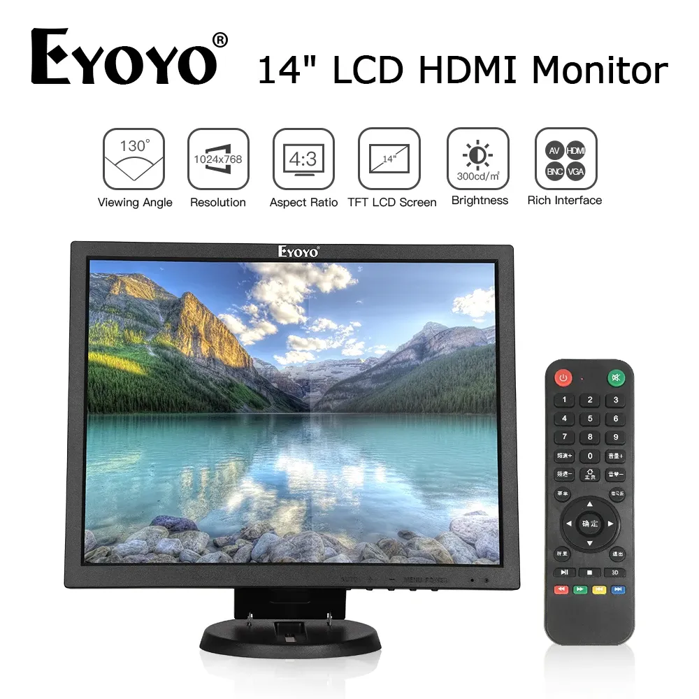 EYOYO 14-Inch Multi-Input CCTV LCD Monitor