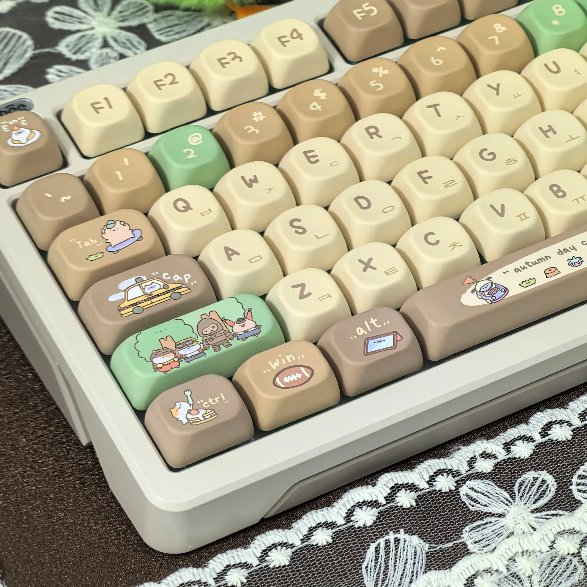 MAIMOOO Khaki Cocoa MOA PBT Keycap Set