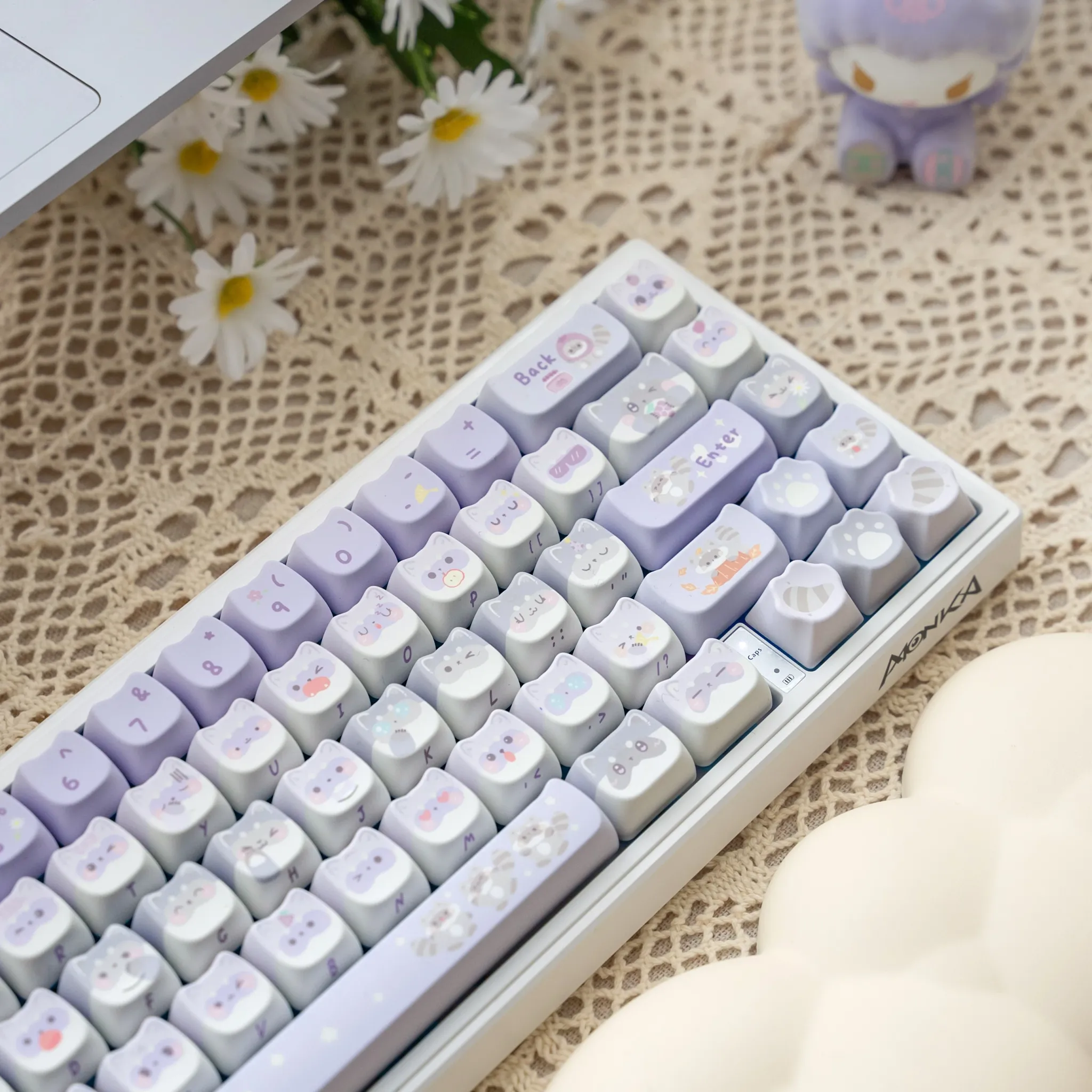 MAIMOOO Lilac Raccoon PBT Keycap Set
