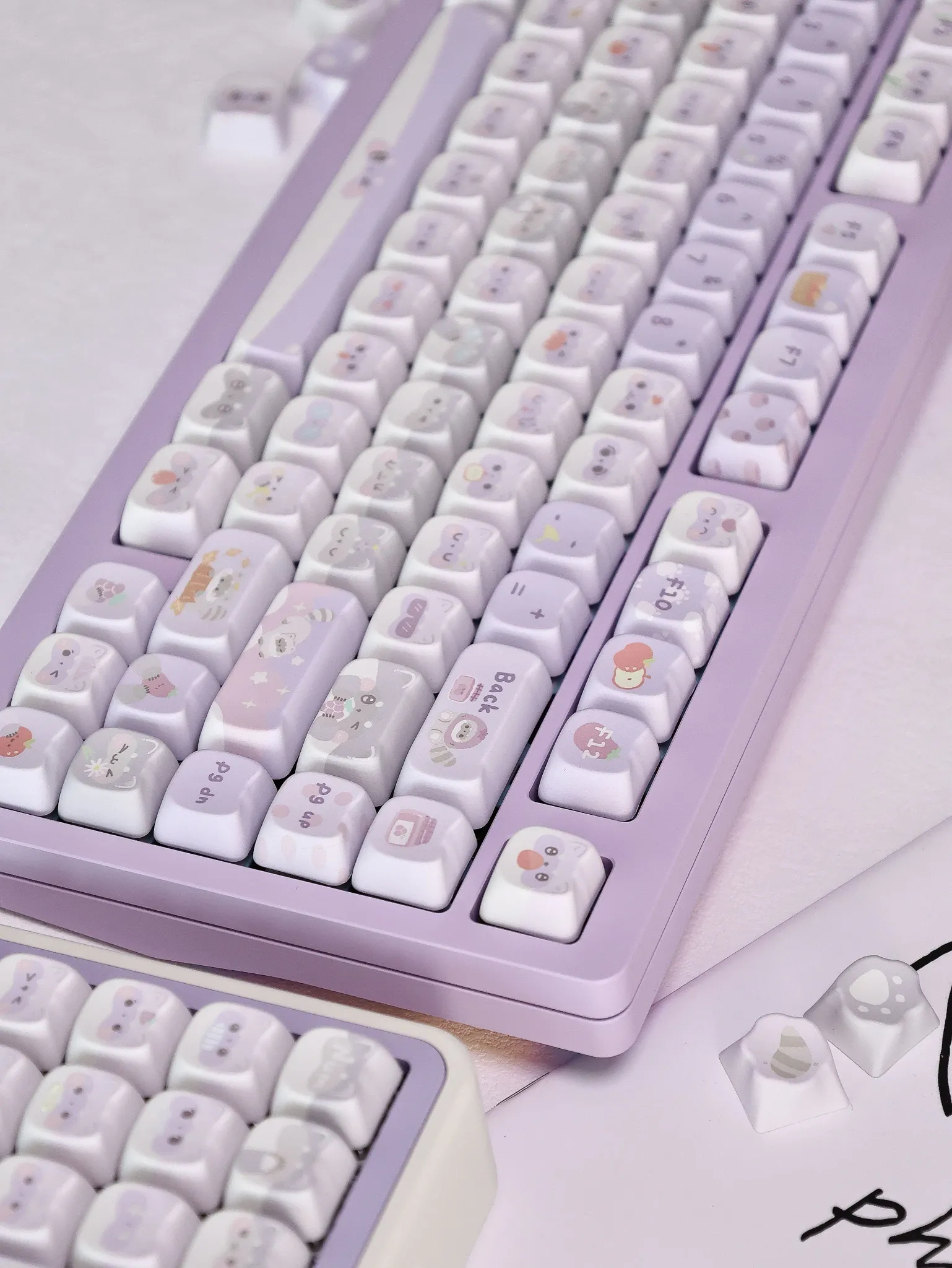 MAIMOOO Lilac Raccoon PBT Keycap Set