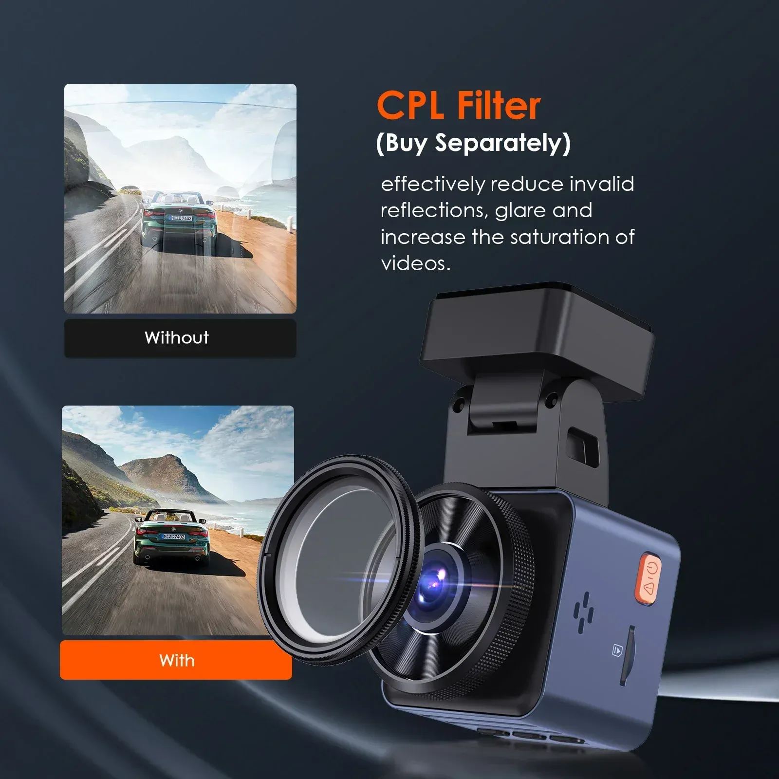 Vantrue E1Lite Mini 1080P WiFi Dash Cam with GPS