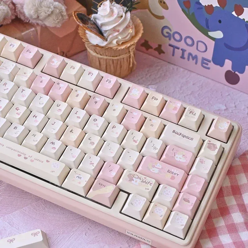 MAIMOOO Karami Pink PBT Cherry Profile Keycap Set