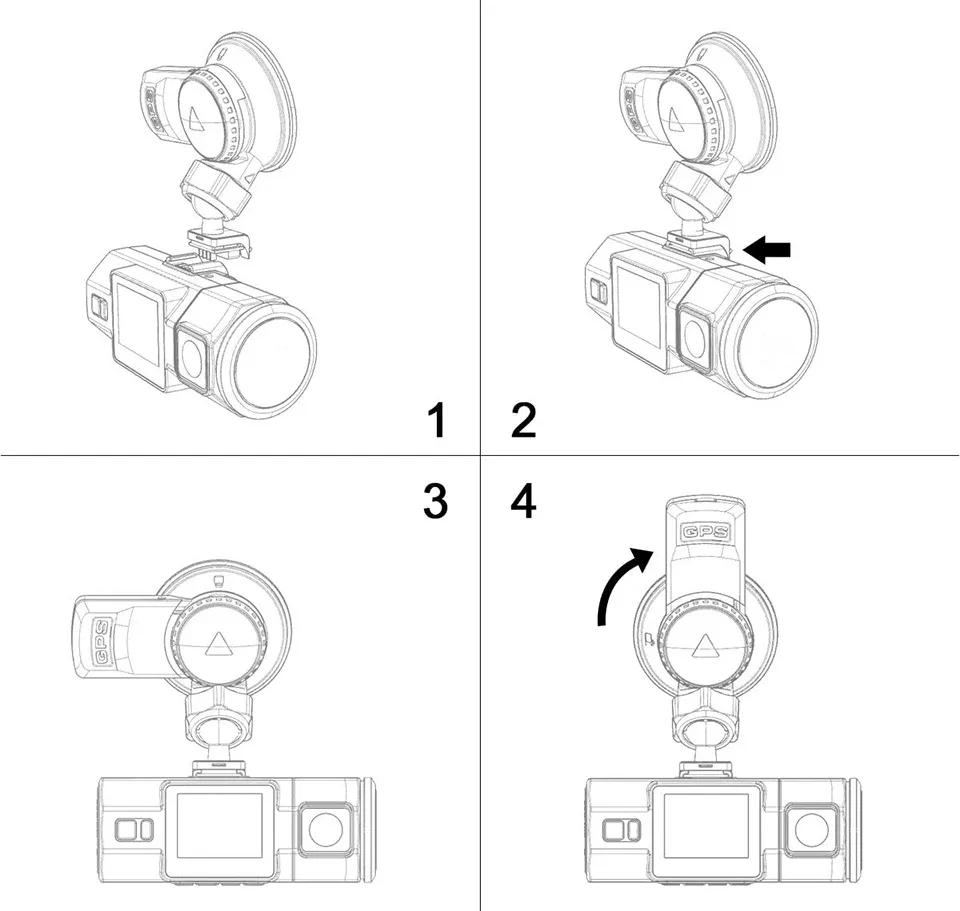 Vantrue N4/N2S/X4S Type-C Suction Cup Mount Adapter