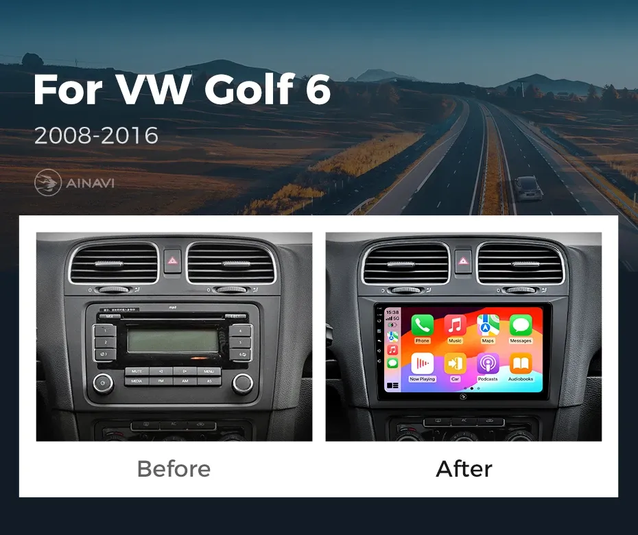 Ainavi 9-inch Android Head Unit for VW Golf 6