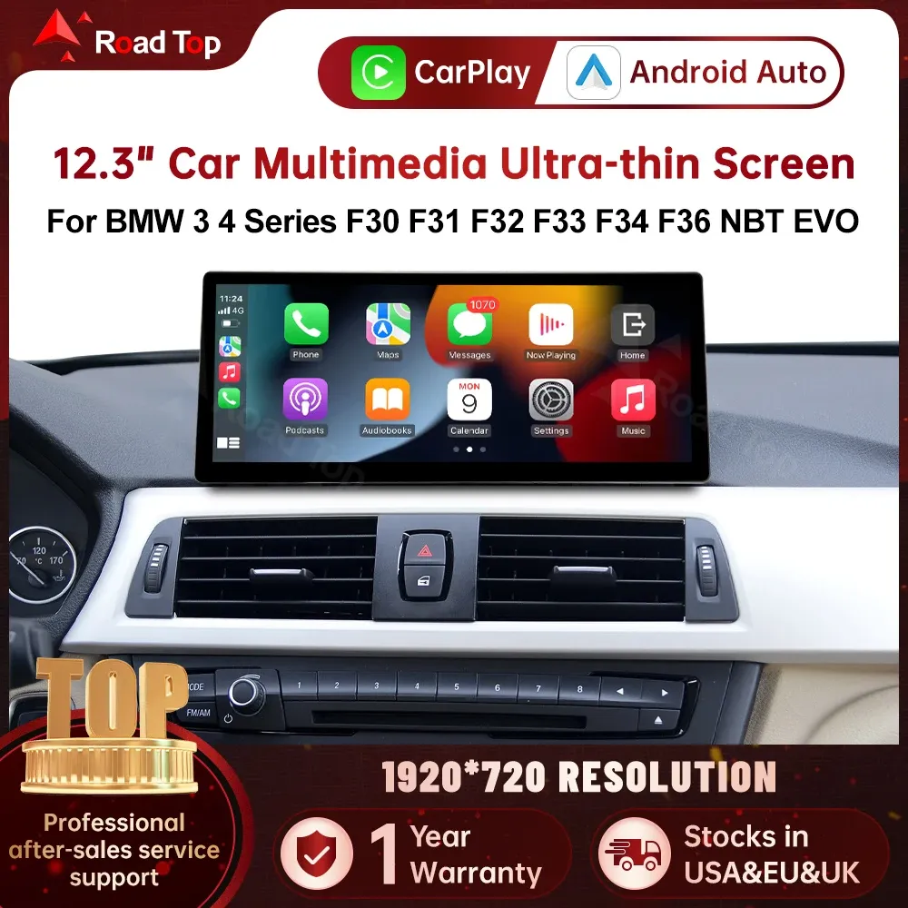 RoadTop 12.3-Inch Wireless CarPlay Display for BMW F30-F36