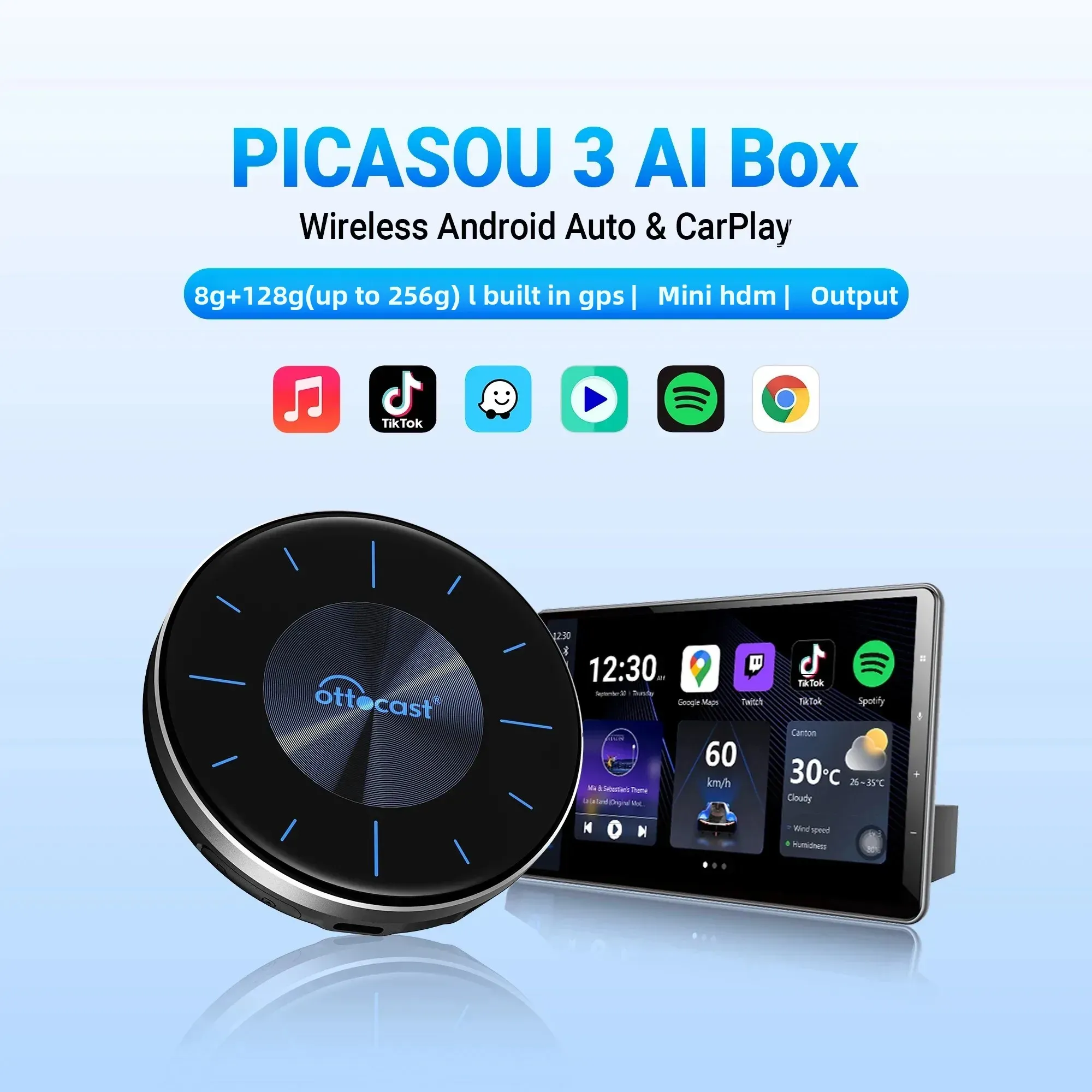 OTTOCAST P3 Wireless CarPlay AI Box