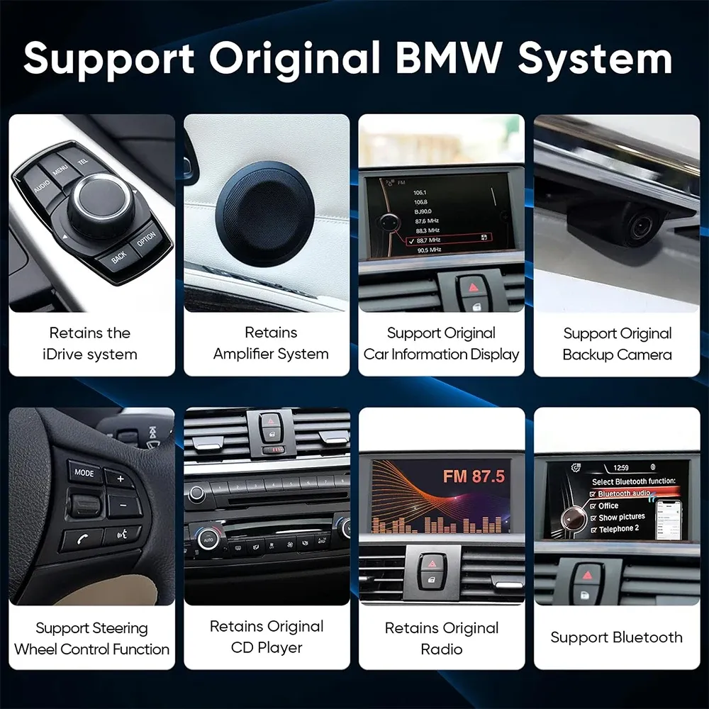 BONROAD Wireless CarPlay and Android Auto Retrofit Box for BMW NBT