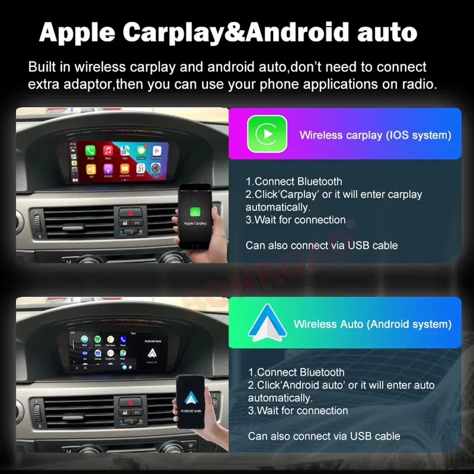 BONROAD 8.8-Inch Wireless CarPlay Display for BMW CCC