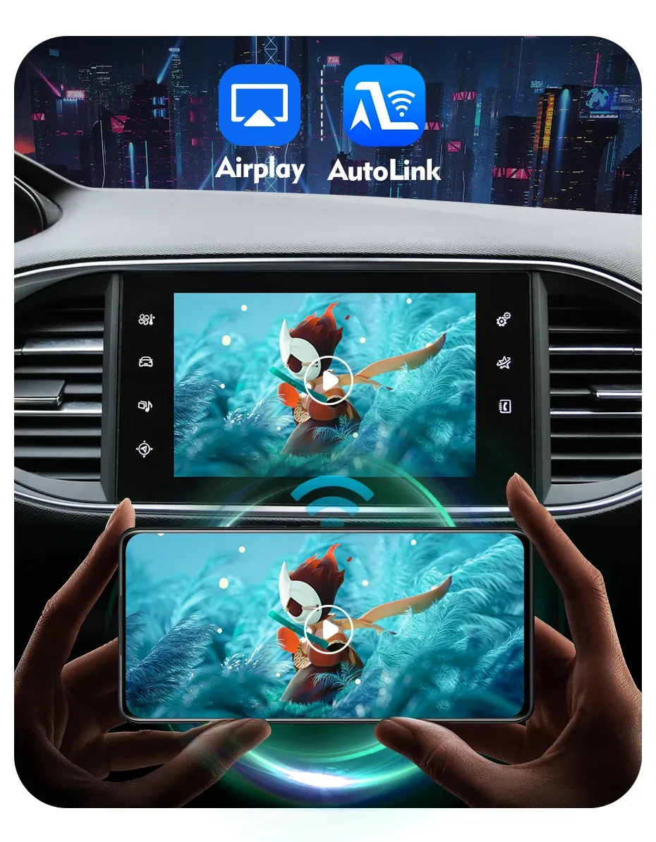 EBILAEN CarPlay Retrofit Module for Peugeot and Citroën SMEG Systems