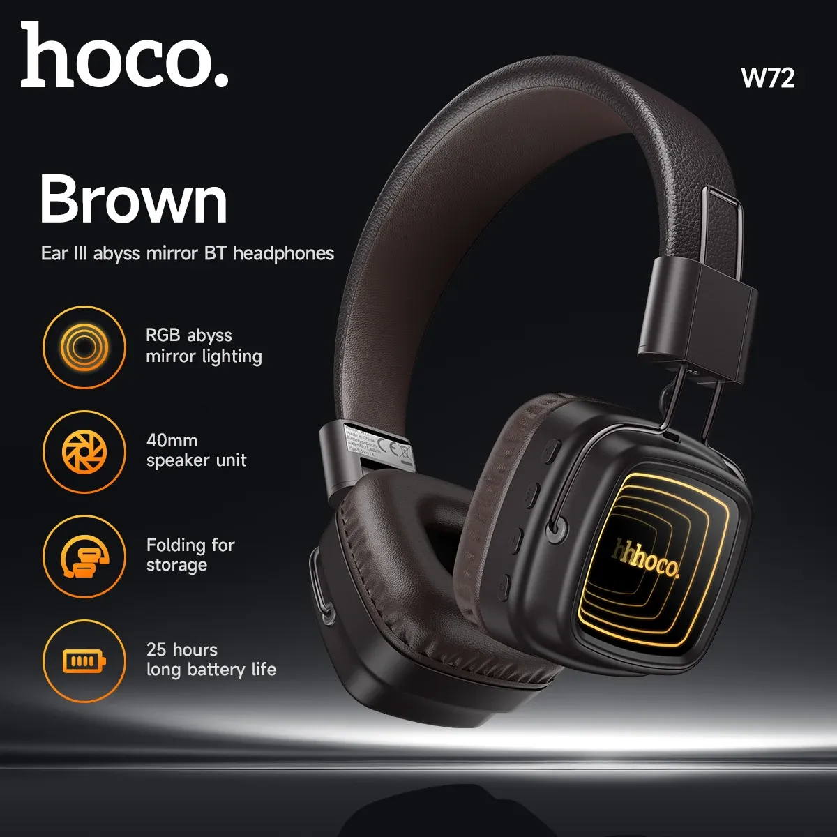 HOCO W72 Mirror Bluetooth Over-Ear Headphones