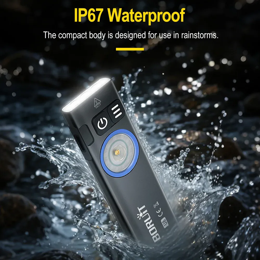 BORUiT U8 Compact Dual-Light USB-C Work Flashlight