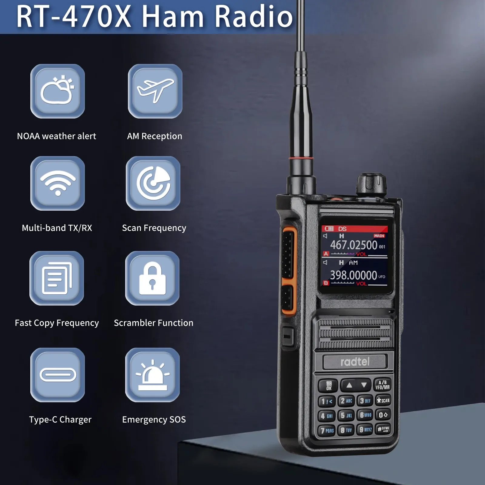 Radtel RT-470X Full-Band Portable Ham Radio