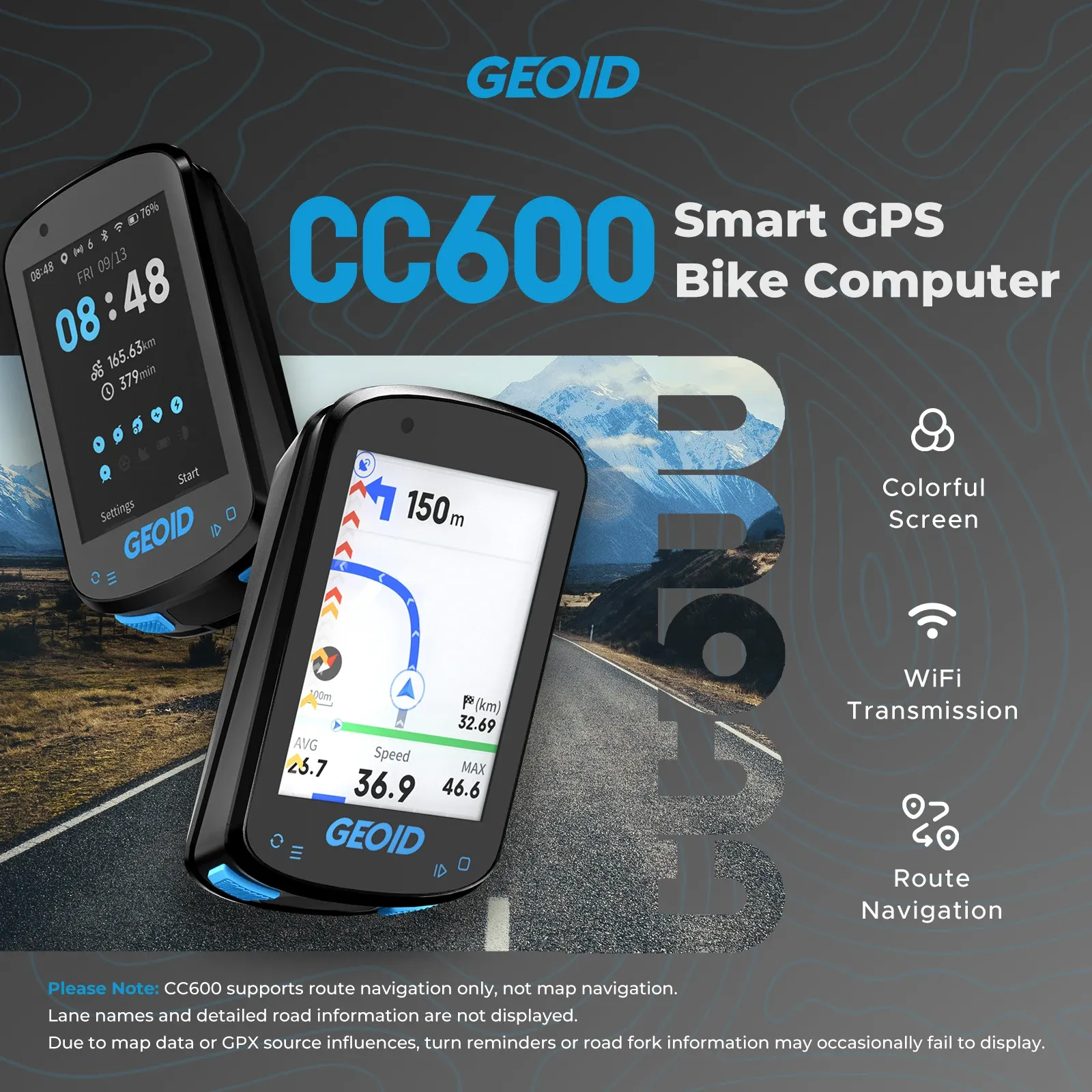 GEOID CC600 Wireless GPS Bike Computer