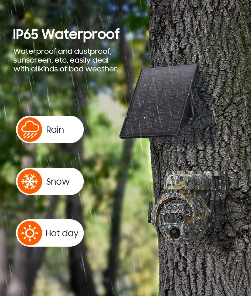 INQMEGA 8MP Solar 4G/Wi‑Fi Forest Security Camera