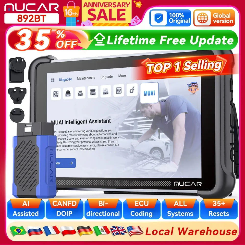 MUCAR 892BT AI OBD2 Diagnostic Scanner with ECU Coding