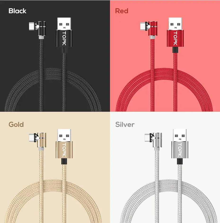 TOPK 360° Magnetic Charging Cable with LED