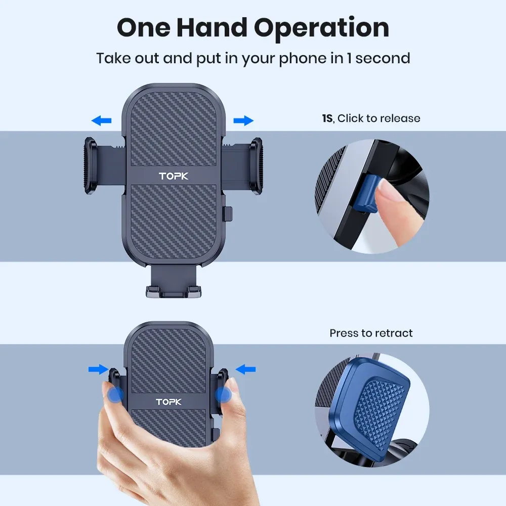 TOPK D46T Metal Hook Air Vent Phone Mount