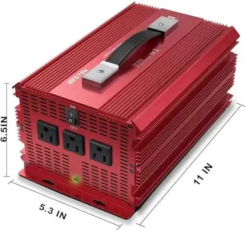 BESTEK 2000W 12V to 110V Power Inverter with 3 AC Outlets
