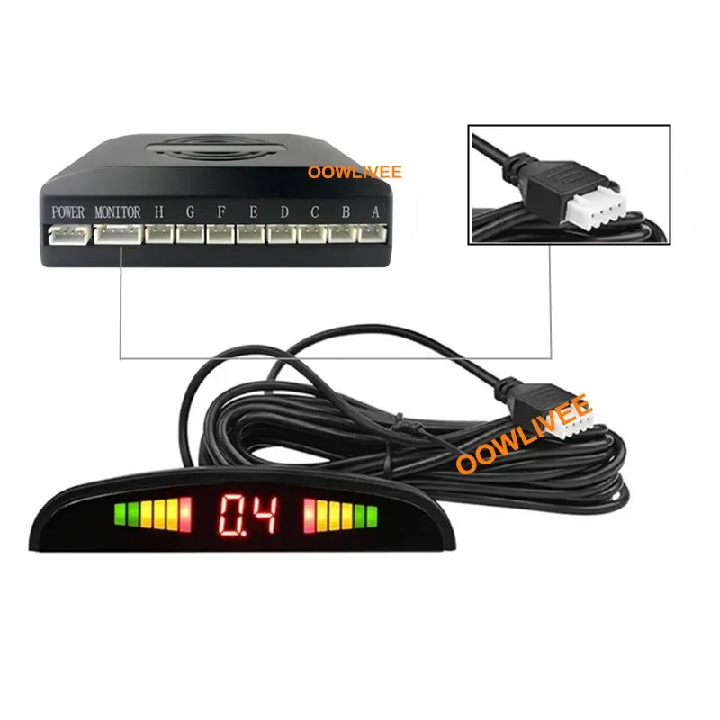 Koorinwoo 8-Sensor Front and Rear Parking Radar Kit