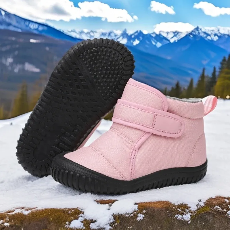 Kids Winter Fleece Snow Boots with Non-Slip EVA Sole