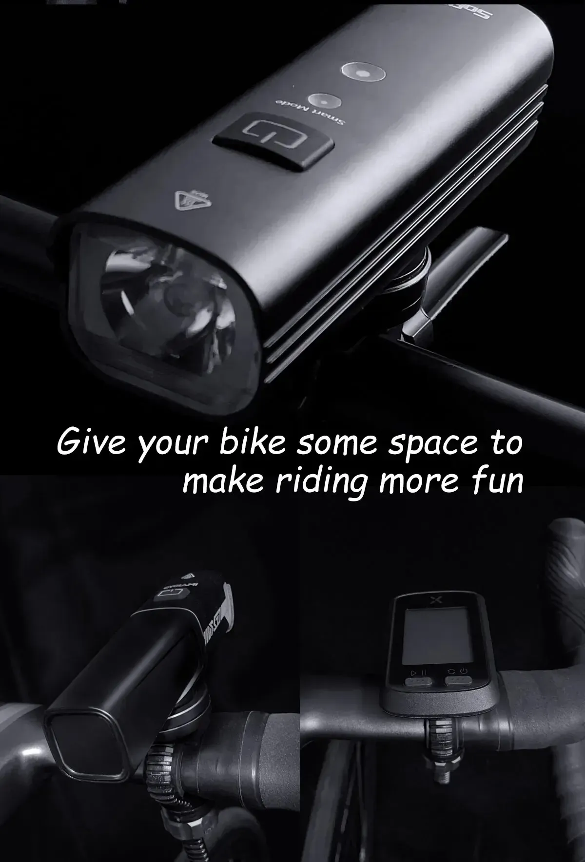 CYCLAMI S6 Rotatable Bike Computer and Light Mount