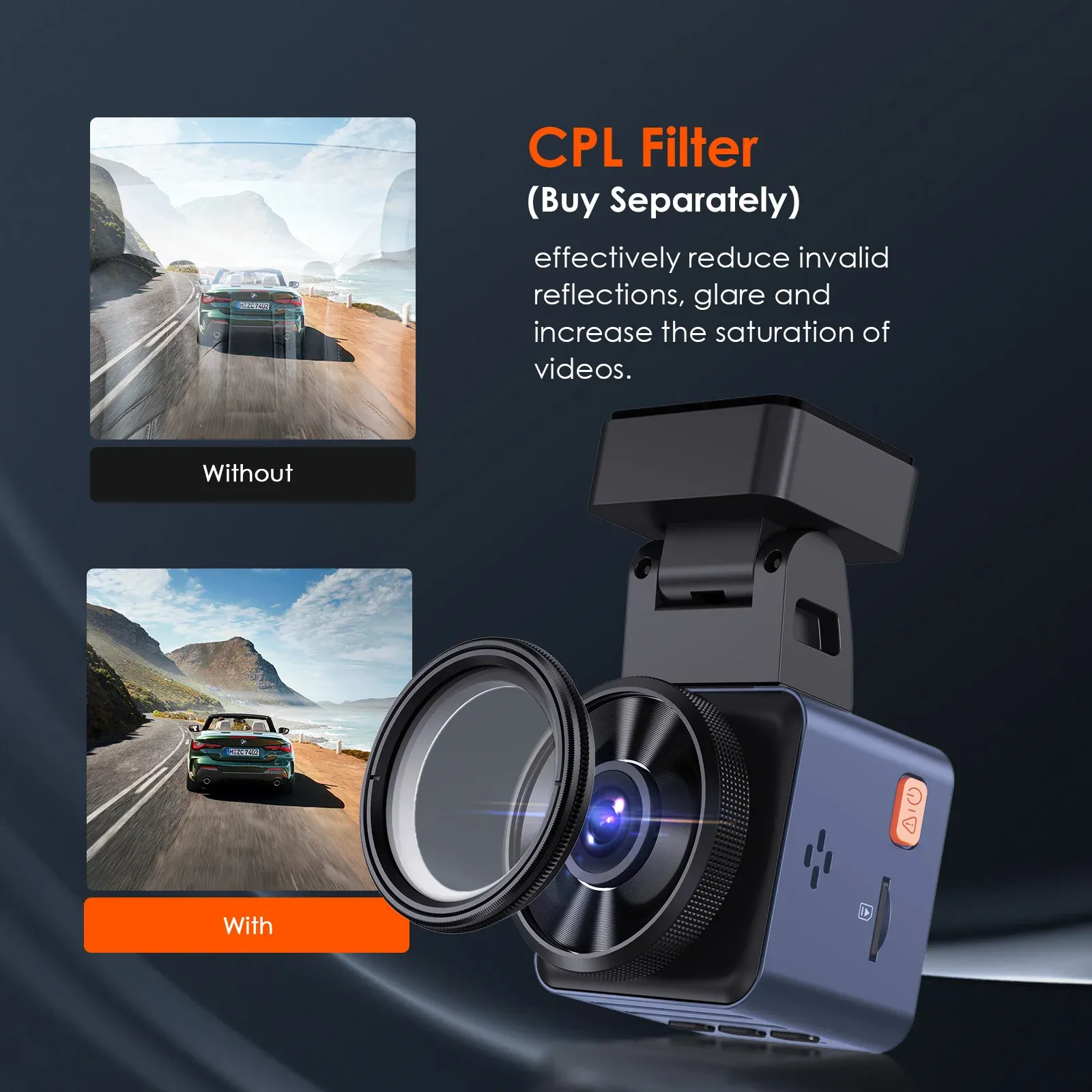 Vantrue E1 Lite Mini 1080P WiFi Dash Cam with Parking Mode