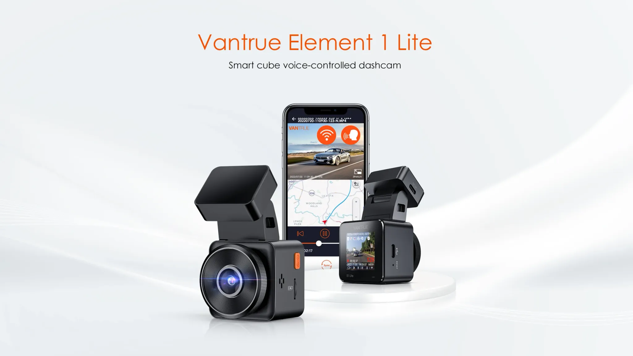 Vantrue E1 Lite Mini 1080P WiFi Dash Cam with Parking Mode