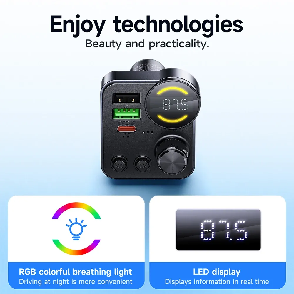 HOCO E86 48W Dual-Port Bluetooth FM Car Charger