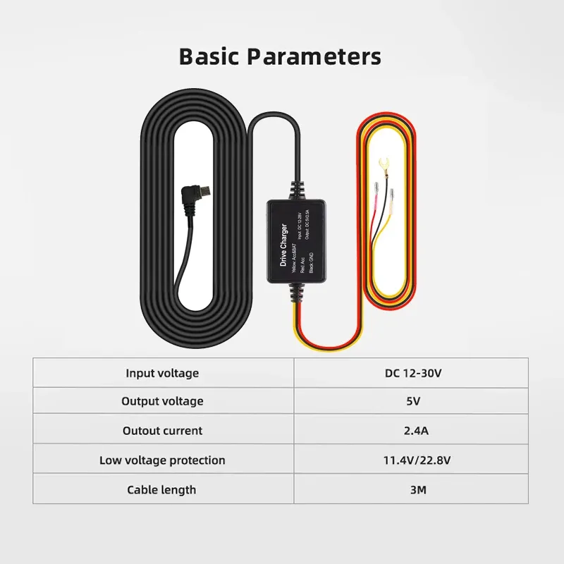 Viofo Mini USB 3-Wire ACC Hardwire Kit for Parking Mode