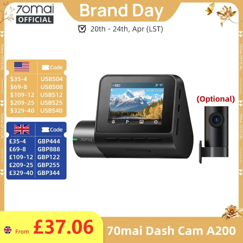 70mai A200 Dual-Channel 1080P Dash Cam