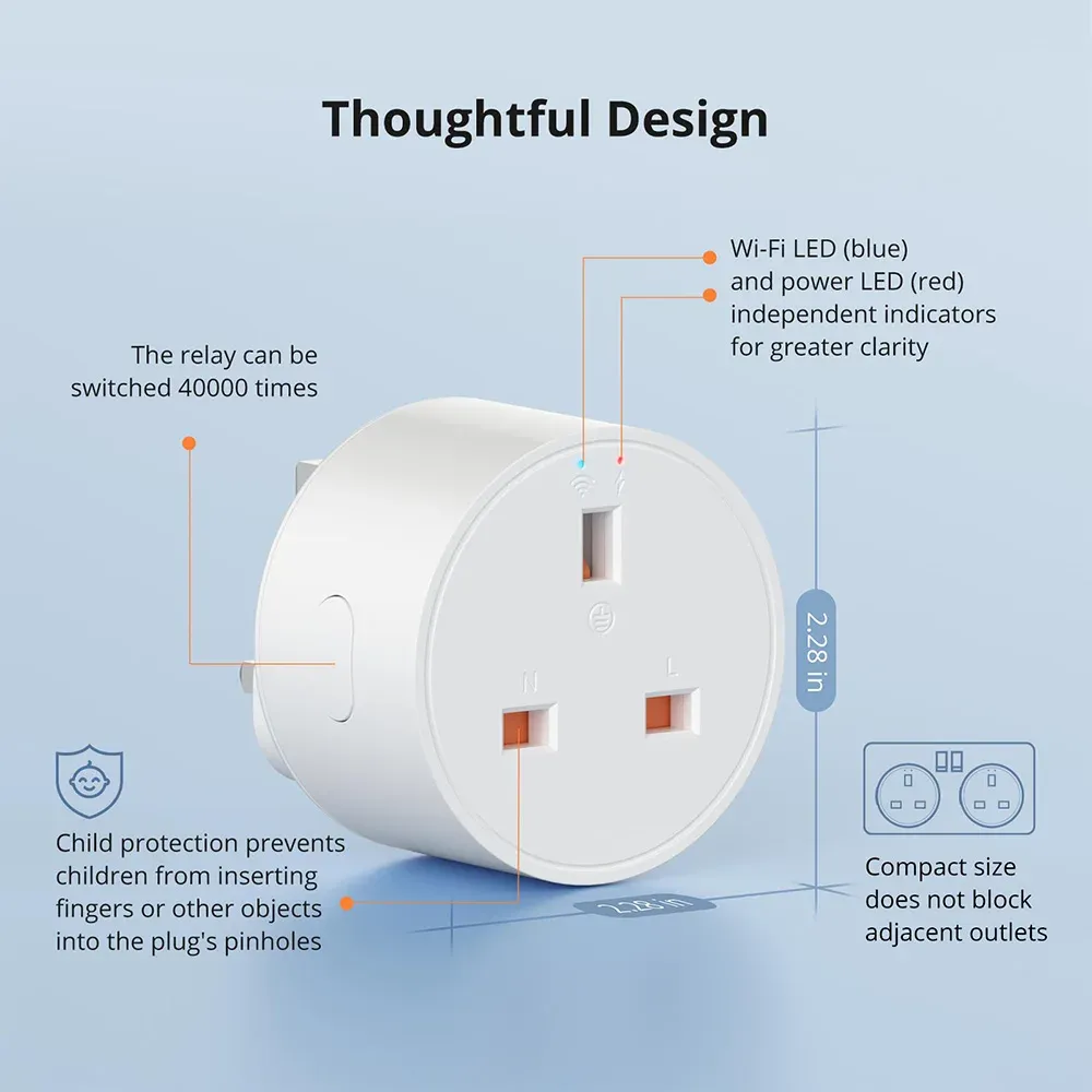 SONOFF S60 EU 16A Wi-Fi Smart Socket with Energy Monitoring